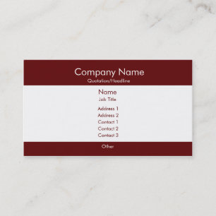 Basic Burgundy & White Visitekaartje