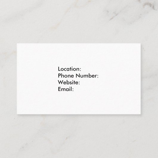 Basic Business Card Visitekaartje (Achterkant)