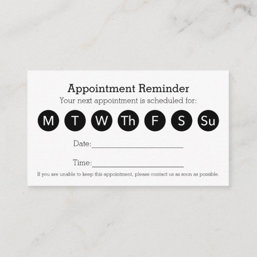 Basic Business Design Logo 7-dagplanning Afsprakenkaartje (Achterkant)