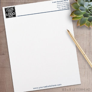 Basic Business Kantoor Letterhead - Navy and White Briefhoofd