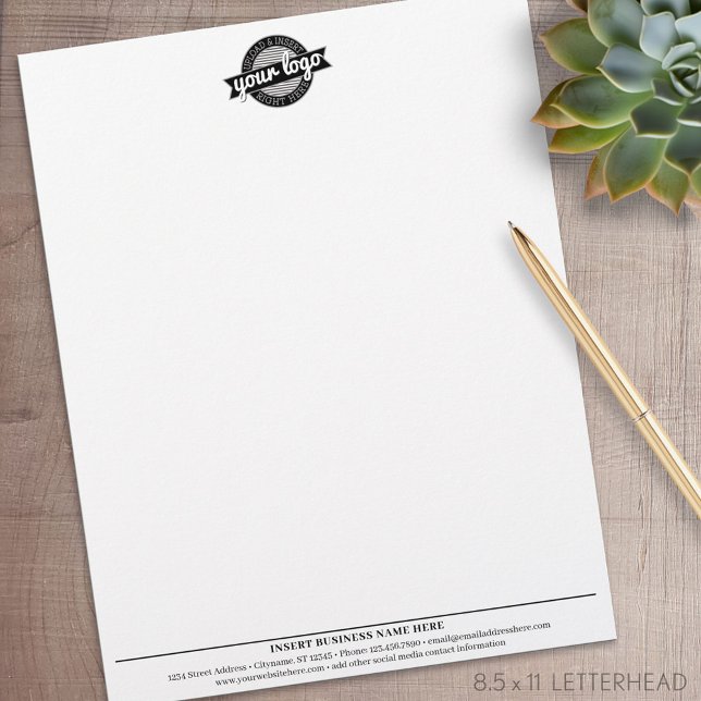 Basic Business Kantoor Logo Top Contact Info Serif Briefhoofd (Personalized Letterhead )