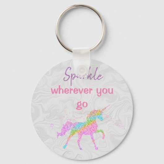 Basic Button Sleutelhanger - Unicorn (Voorkant)