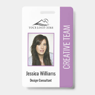 Basic Company Logo Foto Paars Employee Security Badge