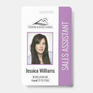 Basic Company Logo Foto Paars Employee Security Badge