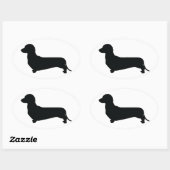 Basic Dachshund Ovale Sticker (Vel)