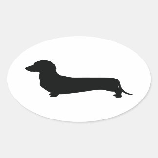 Basic Dachshund Ovale Sticker