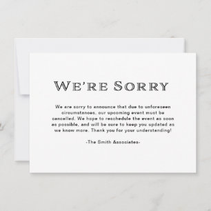 Basic Elegant Black and White Cancelation Aankondiging