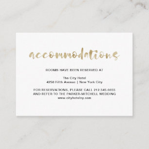 Basic Elegant Faux Gold   Accommodaties Informatiekaartje