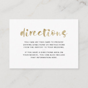 Basic Elegant Faux Gold   Routebeschrijving Informatiekaartje