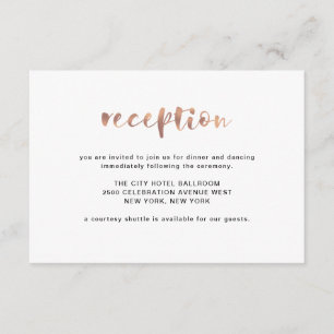 Basic Elegant Faux Roos Gold   receptie Informatiekaartje