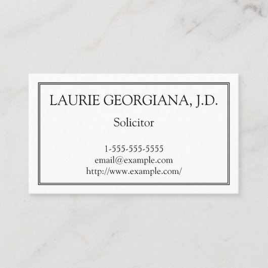 Basic- en minimalistisch solicitor-Visitekaartje Visitekaartje (Voorkant)