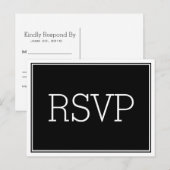 Basic Essential Black RSVP-Briefkaart Briefkaart (Voorkant / Achterkant)
