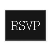 Basic Essential Black RSVP-Briefkaart