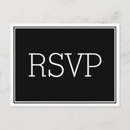 Basic Essential Black RSVP-Briefkaart Briefkaart (Voorkant)