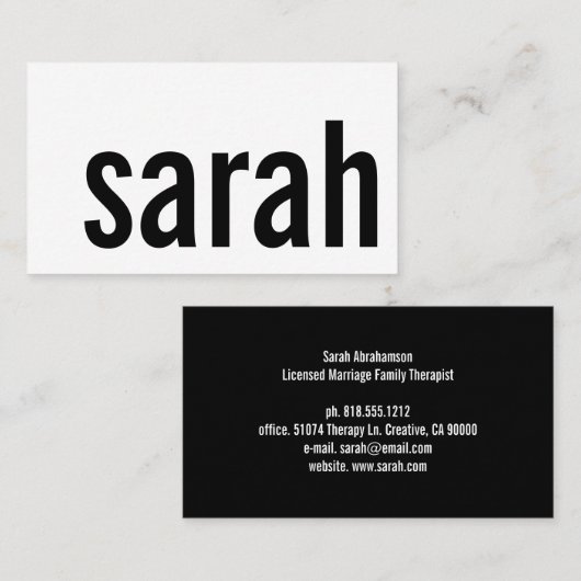 Basic Funky Bold Zwart & Wit Visitekaartjes (Voorkant / Achterkant)