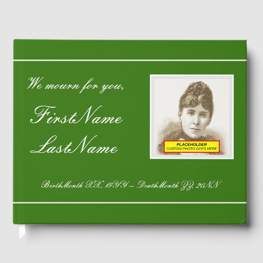 Basic, Gepersonaliseerd begrafenis / Memorial gast Gastenboek (Voorkant)