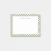 Basic Gingham Sage Green Border Post-it® Notes (Voorkant)