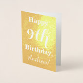 Basic Gold Foil 9th Birthday + aangepaste naam Folie Kaarten (Voorkant)