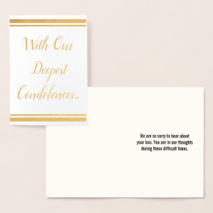 Basic Gold Foil Sympathy Card Folie Kaarten