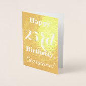 Basic Gouden folie "HAPPY 23rd BIRTHDAY"; Aangepas Kaarten (Voorkant)