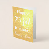 Basic Gouden folie "HAPPY 73rd BIRTHDAY"; Aangepas Kaarten (Voorkant)