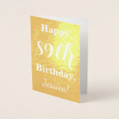 Basic Gouden folie "HAPPY 89th BIRTHDAY"; Aangepas Kaarten (Voorkant)