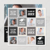 Basic Gray and Black Graduation Party Photo Lijst Kaart (Voorkant / Achterkant)