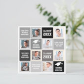 Basic Gray and Black Graduation Party Photo Lijst Kaart (Staand voorkant)