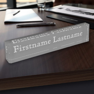 Basic Grey met Fancy naam Naambordje
