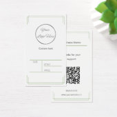 Basic groen wit met logo productprijs label visitekaartje (Bureau)