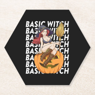 Basic heks Halloween kostuum grappig sarcastisch Kartonnen Onderzetters