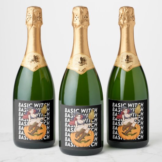 Basic heks Halloween kostuum grappig sarcastisch Sparkling Wijnetiket (Flessen)