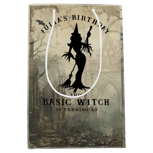 Basic Heks Vrouwen Modern Gotisch Halloween Medium Cadeauzakje (Voorkant)