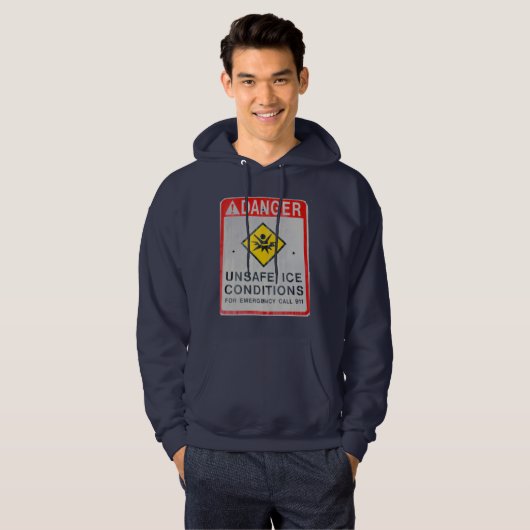 Basic Hooded Sweatshirt voor Mannen van Danger (Voorkant volledig)