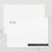 Basic Initiaal naam Eenvoudig gepersonaliseerd Notitiekaartje (Voorkant / Achterkant)