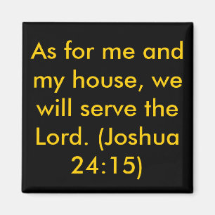 Basic Joshua 24:15 Square Magnet Magneet