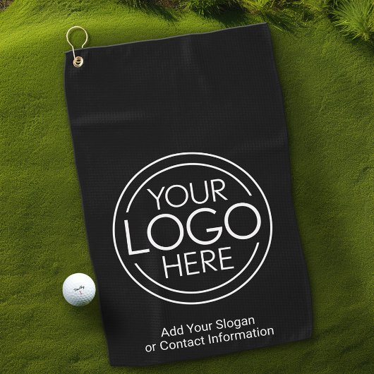 Basic Kantoor Business Logo met contactgegevens Golfhanddoek