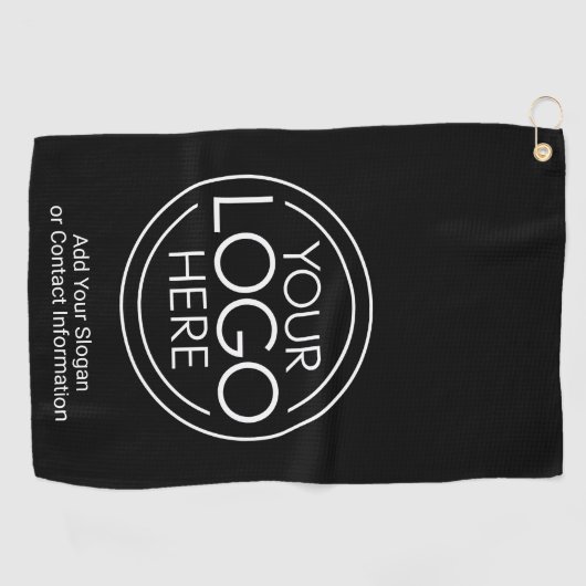 Basic Kantoor Business Logo met contactgegevens Golfhanddoek (Horizontaal)