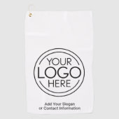 Basic Kantoor Business Logo met contactgegevens Golfhanddoek (Voorkant)