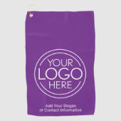 Basic Kantoor Business Logo met contactgegevens Golfhanddoek (Voorkant)