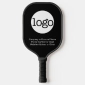 Basic Kantoor Business Logo & Text KAN zwart UITGE Pickleball Paddle (Voorkant)