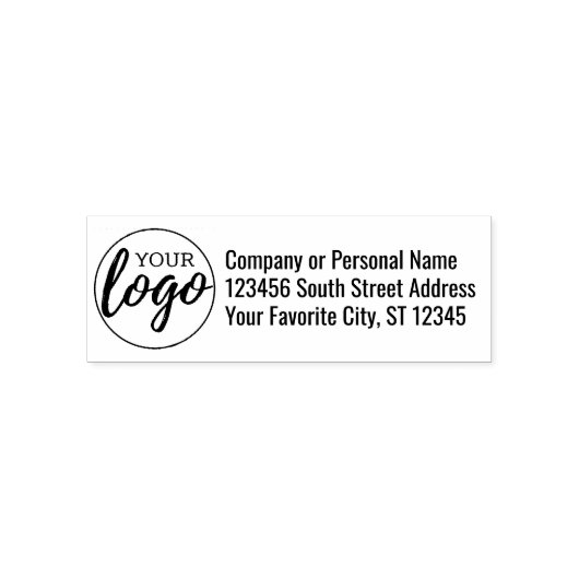 Basic Kantoor of Business Address Label logo moder Zelfinktende Stempel (Design)