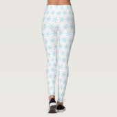 Basic Light Blue Snowflake White Leggings (Achterkant)