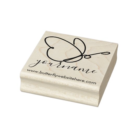 Basic Line Art Tekening Signature Butterfly Rubberstempel (Stempel)