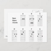 Basic Major Chords Briefkaart (Voorkant / Achterkant)