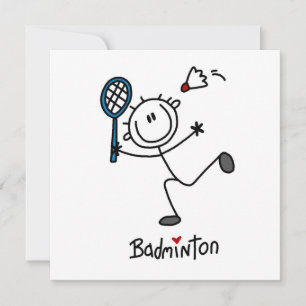 Basic Male Stick Figuur Badminton