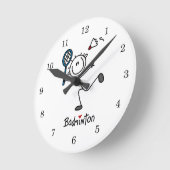 Basic Male Stick Figuur Badminton Ronde Klok (Hoek)