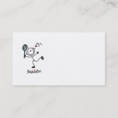 Basic Male Stick Figuur Badminton Visitekaartje (Achterkant)