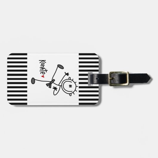 Basic Male Stick Figuur Karate T-shirts en cadeaut Bagagelabel (Voorkant horizontaal)