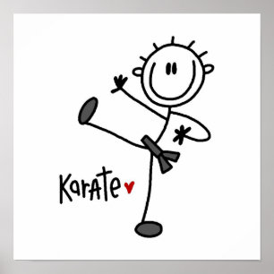 Basic Male Stick Figuur Karate T-shirts en cadeaut Poster